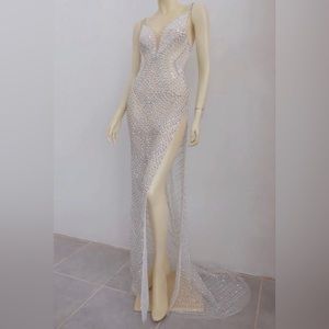 Custom Silver/White/AB Stone Gown